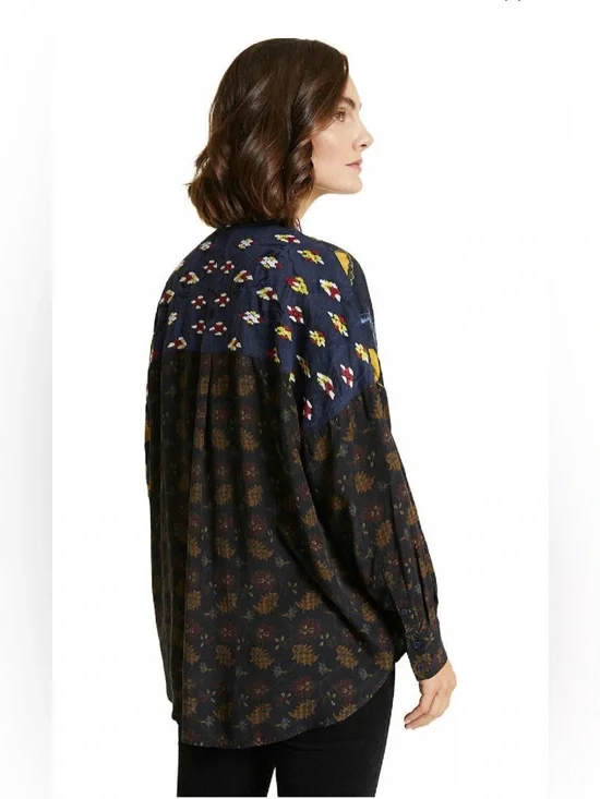 Christian Lacroix for Desigual Patchwork Mixed‑Print Button-Up Shirt - Picture 2 of 9